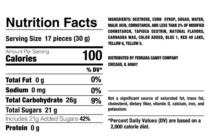 Ingredients and nutrition